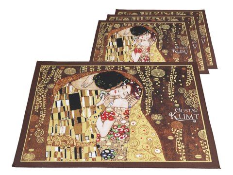 Kpl. 4 podkładek na stół - G. Klimt, Pocałunek, brązowe tło (CARMANI) Kpl. 4 podkładek na stół - G. Klimt, Pocałunek, brązowe tło (CARMANI)