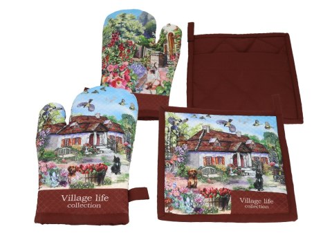 Kpl. Łapka i rękawica kuchenna - Village Life (CARMANI) Kpl. Łapka i rękawica kuchenna - Village Life (CARMANI)