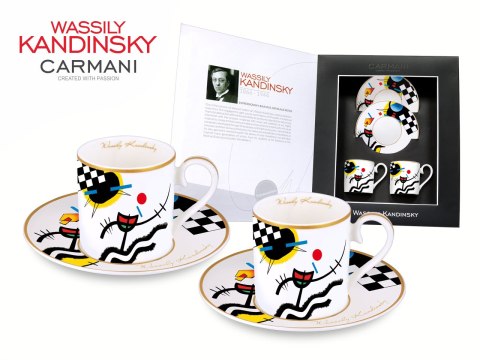 Kpl. 2 filiżanek espresso - Wassily Kandinsky. Contrasting sounds/1924r. Kpl. 2 filiżanek espresso - Wassily Kandinsky. Contrasting sounds/1924r.