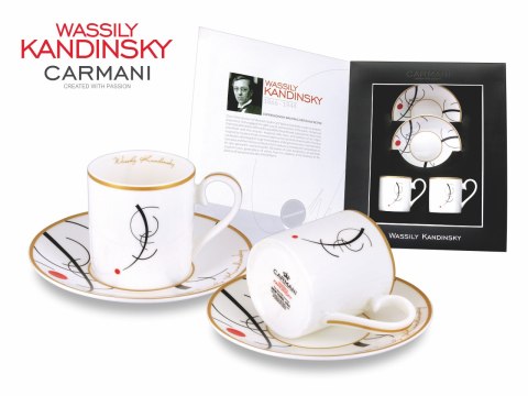 Kpl. 2 filiżanek espresso - Wassily Kandinsky. Free curve to the point. Accompanying sound of geomen Kpl. 2 filiżanek espresso - Wassily Kandinsky. Free curve to the point. Accompanying sound of geomen