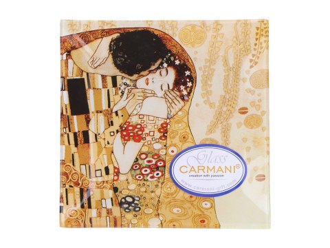 Talerz dekoracyjny - G. Klimt, Pocałunek 13x13cm Talerz dekoracyjny - G. Klimt, Pocałunek 13x13cm