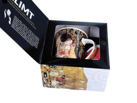 Kubek - G. Klimt, Pocałunek, czarne tło (CARMANI) Kubek - G. Klimt, Pocałunek, czarne tło (CARMANI)