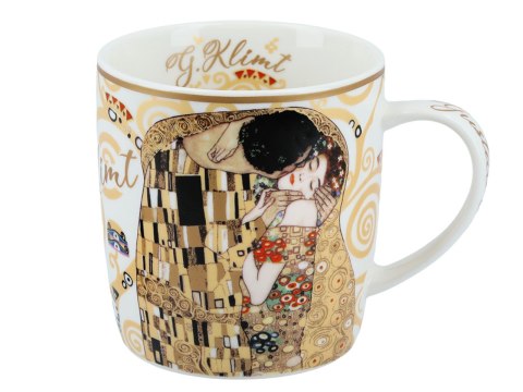 Kubek w puszce - G. Klimt, Pocałunek, kremowe tło (CARMANI) Kubek w puszce - G. Klimt, Pocałunek, kremowe tło (CARMANI)
