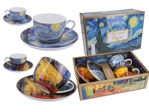 Kpl. 2 filiżanek ze spodkami - V. van Gogh, Taras kawiarni nocą i Gwiaździsta noc (CARMANI) Kpl. 2 filiżanek ze spodkami - V. van Gogh, Taras kawiarni nocą i Gwiaździsta noc (CARMANI)