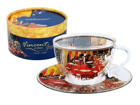 Szklana filiżanka ze spodkiem - V. Van Gogh. Taras kawiarni w nocy (CARMANI) Szklana filiżanka ze spodkiem - V. Van Gogh. Taras kawiarni w nocy (CARMANI)