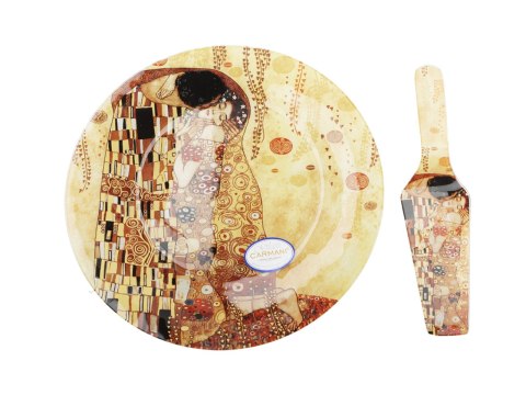 Talerz deserowy z łopatką - G. Klimt, Pocałunek śr.30cm Talerz deserowy z łopatką - G. Klimt, Pocałunek śr.30cm