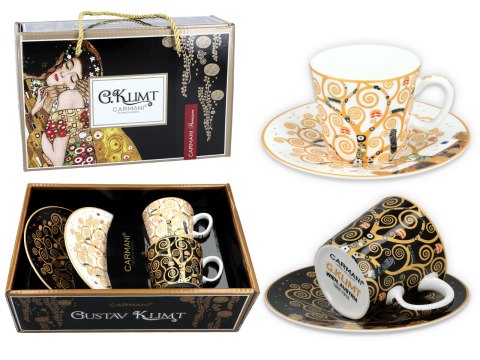 Zestaw 2 filiżanek espresso - G. Klimt, Drzewo życia (białe i czarne tło) (CARMANI) Zestaw 2 filiżanek espresso - G. Klimt, Drzewo życia (białe i czarne tło) (CARMANI)