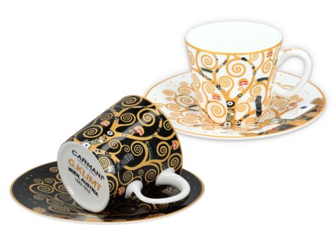 Zestaw 2 filiżanek espresso - G. Klimt, Drzewo życia (białe i czarne tło) (CARMANI) Zestaw 2 filiżanek espresso - G. Klimt, Drzewo życia (białe i czarne tło) (CARMANI)