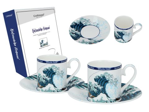 Kpl. 2 filiżanek espresso - Hokusai Katsushika, Wielka fala w Kanagawie (CARMANI) Kpl. 2 filiżanek espresso - Hokusai Katsushika, Wielka fala w Kanagawie (CARMANI)