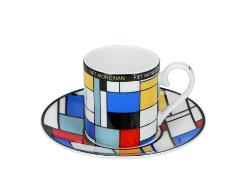 Kpl. 2 filiżanek espresso - P. Mondrian, Composition A (CARMANI) Kpl. 2 filiżanek espresso - P. Mondrian, Composition A (CARMANI)