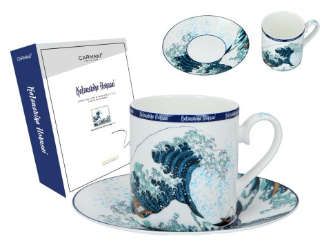 Kpl. Filiżanka ze spodkiem - Hokusai Katsushika, Wielka fala w Kanagawie (CARMANI) Kpl. Filiżanka ze spodkiem - Hokusai Katsushika, Wielka fala w Kanagawie (CARMANI)