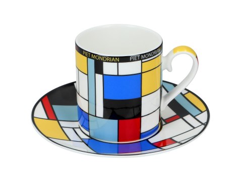 Kpl. Filiżanka ze spodkiem - P. Mondrian, Composition A (CARMANI) Kpl. Filiżanka ze spodkiem - P. Mondrian, Composition A (CARMANI)