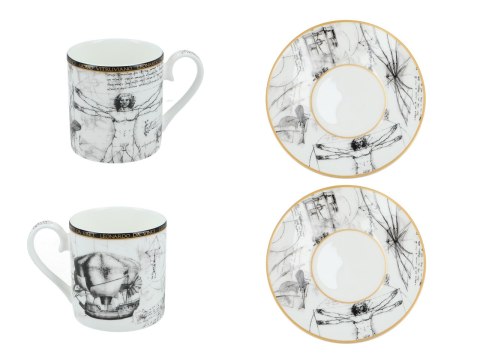 Kpl. 2 filiżanek espresso - L. Da Vinci, Człowiek Witruwiański (CARMANI) Kpl. 2 filiżanek espresso - L. Da Vinci, Człowiek Witruwiański (CARMANI)