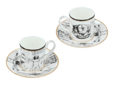 Kpl. 2 filiżanek espresso - L. Da Vinci, Człowiek Witruwiański (CARMANI) Kpl. 2 filiżanek espresso - L. Da Vinci, Człowiek Witruwiański (CARMANI)