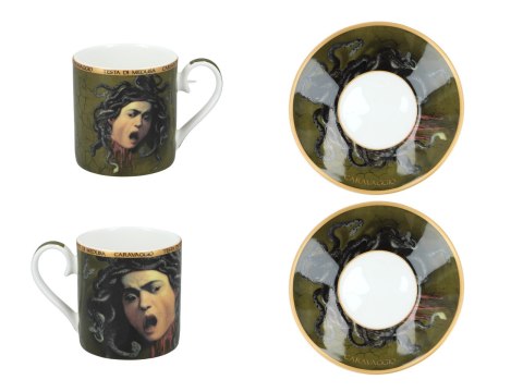 Kpl. 2 filiżanek espresso - M. M de Caravaggio, Głowa Meduzy (CARMANI) Kpl. 2 filiżanek espresso - M. M de Caravaggio, Głowa Meduzy (CARMANI)