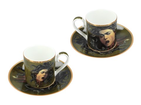 Kpl. 2 filiżanek espresso - M. M de Caravaggio, Głowa Meduzy (CARMANI) Kpl. 2 filiżanek espresso - M. M de Caravaggio, Głowa Meduzy (CARMANI)