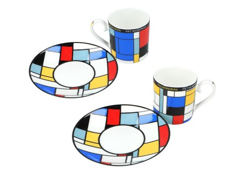 Kpl. 2 filiżanek espresso - P. Mondrian, Composition A (CARMANI) Kpl. 2 filiżanek espresso - P. Mondrian, Composition A (CARMANI)