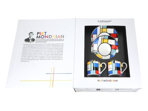 Kpl. 2 filiżanek espresso - P. Mondrian, Composition A (CARMANI) Kpl. 2 filiżanek espresso - P. Mondrian, Composition A (CARMANI)