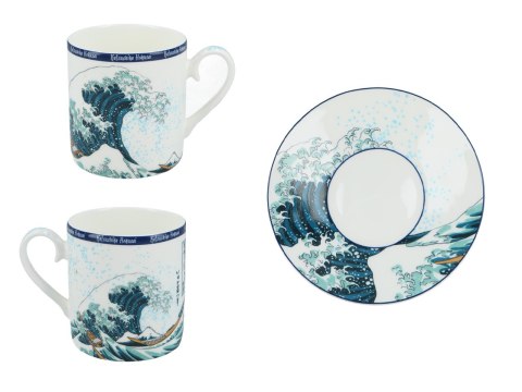 Kpl. Filiżanka ze spodkiem - Hokusai Katsushika, Wielka fala w Kanagawie (CARMANI) Kpl. Filiżanka ze spodkiem - Hokusai Katsushika, Wielka fala w Kanagawie (CARMANI)