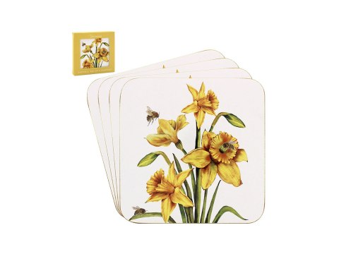 Kpl. 4 podkładek pod kubek - Bee-Tanical Daffodil Kpl. 4 podkładek pod kubek - Bee-Tanical Daffodil