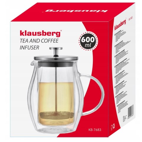 ZAPARZACZ TŁOKOWY DO KAWY/HERBATY TERMICZNY 600ml KLAUSBERG KB-7683 ZAPARZACZ TŁOKOWY DO KAWY/HERBATY TERMICZNY 600ml KLAUSBERG KB-7683