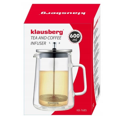 ZAPARZACZ TŁOKOWY DO KAWY/HERBATY TERMICZNY 600ml KLAUSBERG KB-7685 ZAPARZACZ TŁOKOWY DO KAWY/HERBATY TERMICZNY 600ml KLAUSBERG KB-7685