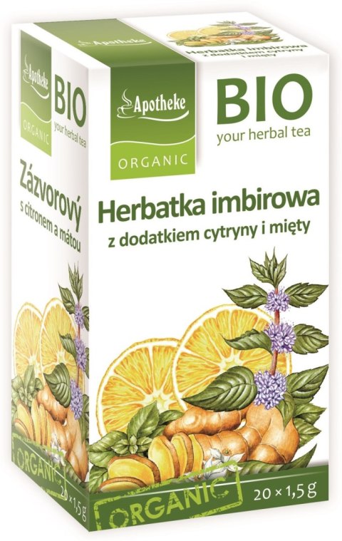 HERBATKA IMBIROWA (CYTRYNA I MIĘTA) BIO (20 x 1,5 g) 30 g - APOTHEKE HERBATKA IMBIROWA (CYTRYNA I MIĘTA) BIO (20 x 1,5 g) 30 g - APOTHEKE