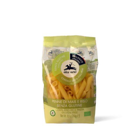 MAKARON (KUKURYDZIANO - RYŻOWY) PENNE BEZGLUTENOWY BIO 250 g - ALCE NERO MAKARON (KUKURYDZIANO - RYŻOWY) PENNE BEZGLUTENOWY BIO 250 g - ALCE NERO