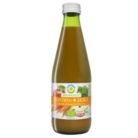 SOK JABŁKOWO - MARCHWIOWY NFC BEZGLUTENOWY BIO 300 ml - BIO FOOD SOK JABŁKOWO - MARCHWIOWY NFC BEZGLUTENOWY BIO 300 ml - BIO FOOD