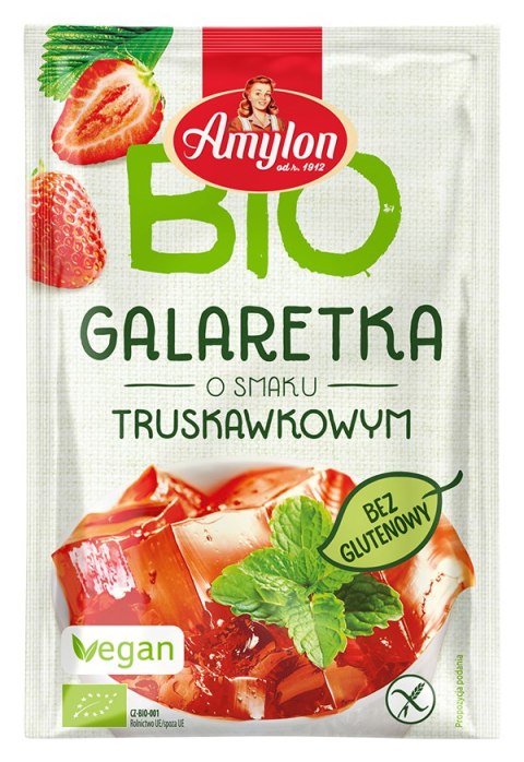 GALARETKA Z AGAREM O SMAKU TRUSKAWKOWYM BEZGLUTENOWA BIO 40 g - AMYLON GALARETKA Z AGAREM O SMAKU TRUSKAWKOWYM BEZGLUTENOWA BIO 40 g - AMYLON