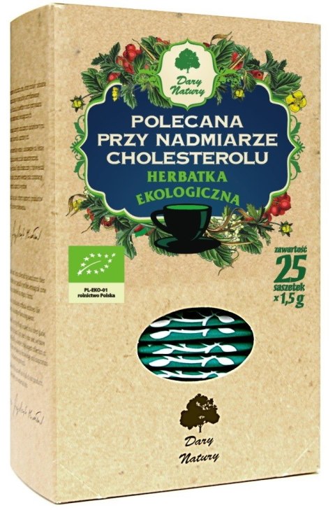 HERBATKA POLECANA PRZY NADMIARZE CHOLESTEROLU BIO (25 x 1,5 g) 37,5 g - DARY NATURY HERBATKA POLECANA PRZY NADMIARZE CHOLESTEROLU BIO (25 x 1,5 g) 37,5 g - DARY NATURY