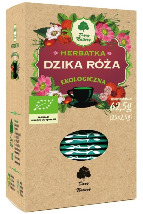 HERBATKA Z DZIKIEJ RÓŻY BIO (25 x 2,5 g) 62,5 g - DARY NATURY HERBATKA Z DZIKIEJ RÓŻY BIO (25 x 2,5 g) 62,5 g - DARY NATURY