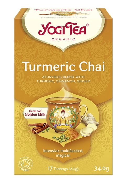 HERBATKA ZŁOTY CHAI Z KURKUMĄ (TURMERIC CHAI) BIO (17 x 2 g) 34 g - YOGI TEA HERBATKA ZŁOTY CHAI Z KURKUMĄ (TURMERIC CHAI) BIO (17 x 2 g) 34 g - YOGI TEA