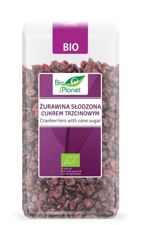 ŻURAWINA SŁODZONA CUKREM TRZCINOWYM BIO 400 g - BIO PLANET ŻURAWINA SŁODZONA CUKREM TRZCINOWYM BIO 400 g - BIO PLANET
