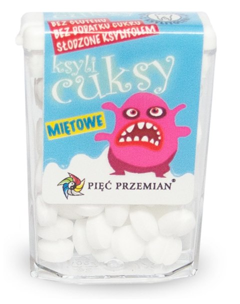 CUKIERKI Z KSYLITOLU KSYLICUKSY O SMAKU MIĘTOWYM BEZGLUTENOWE 13 g - PIĘĆ PRZEMIAN CUKIERKI Z KSYLITOLU KSYLICUKSY O SMAKU MIĘTOWYM BEZGLUTENOWE 13 g - PIĘĆ PRZEMIAN