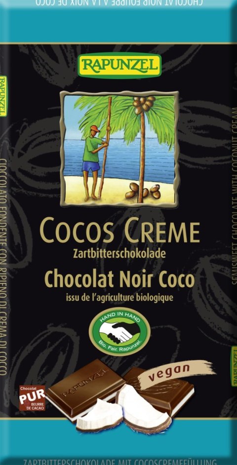 CZEKOLADA GORZKA Z NADZIENIEM KOKOSOWYM FAIR TRADE BIO 100 g - RAPUNZEL CZEKOLADA GORZKA Z NADZIENIEM KOKOSOWYM FAIR TRADE BIO 100 g - RAPUNZEL