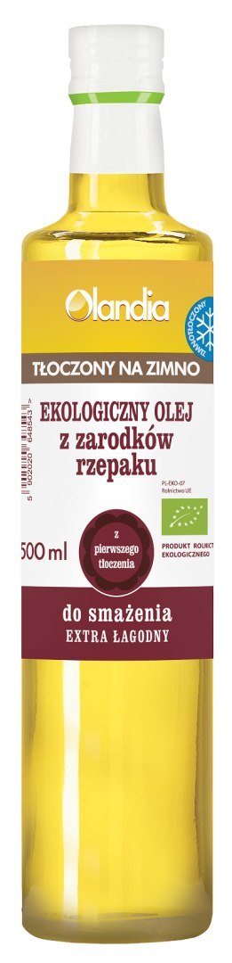 OLEJ Z ZARODKÓW RZEPAKU DO SMAŻENIA TŁOCZONY NA ZIMNO BIO 500 ml - OLANDIA OLEJ Z ZARODKÓW RZEPAKU DO SMAŻENIA TŁOCZONY NA ZIMNO BIO 500 ml - OLANDIA