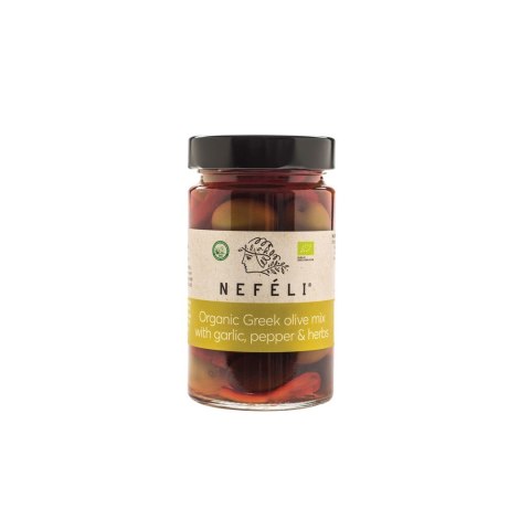OLIWKI MIX BEZ PESTEK W ZALEWIE BIO 295 g (140 g) - NEFELI OLIWKI MIX BEZ PESTEK W ZALEWIE BIO 295 g (140 g) - NEFELI