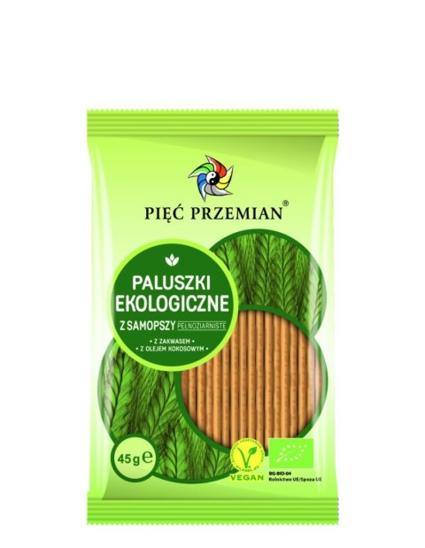 PALUSZKI Z SAMOPSZY PEŁNOZIARNISTE BIO 45 g - PIĘĆ PRZEMIAN PALUSZKI Z SAMOPSZY PEŁNOZIARNISTE BIO 45 g - PIĘĆ PRZEMIAN