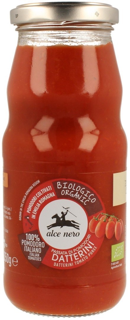 SOS POMIDOROWY PASSATA (Z POMIDORÓW DAKTYLOWYCH) BIO 350 g - ALCE NERO SOS POMIDOROWY PASSATA (Z POMIDORÓW DAKTYLOWYCH) BIO 350 g - ALCE NERO