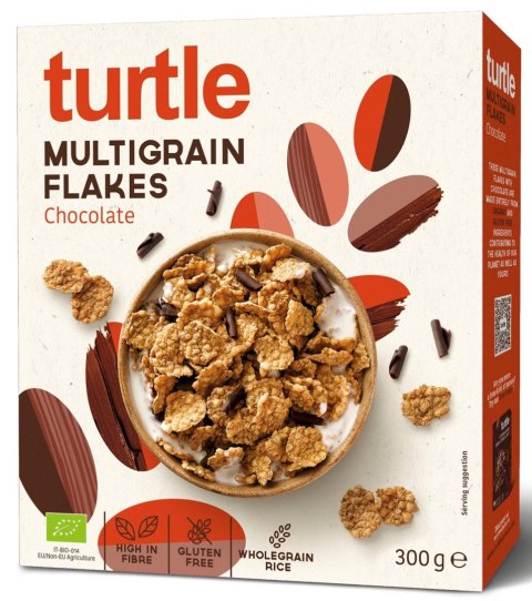PŁATKI ZBOŻOWE Z WIÓRKAMI CZEKOLADOWYMI BEZGLUTENOWE BIO 300 g - TURTLE PŁATKI ZBOŻOWE Z WIÓRKAMI CZEKOLADOWYMI BEZGLUTENOWE BIO 300 g - TURTLE
