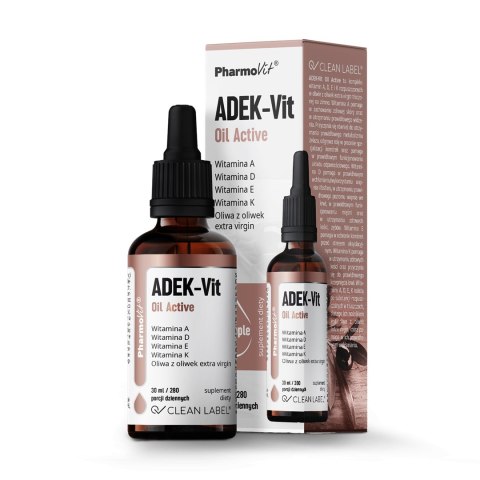 WITAMINA ADEK W KROPLACH BEZGLUTENOWE 30 ml - PHARMOVIT (CLEAN LABEL) WITAMINA ADEK W KROPLACH BEZGLUTENOWE 30 ml - PHARMOVIT (CLEAN LABEL)