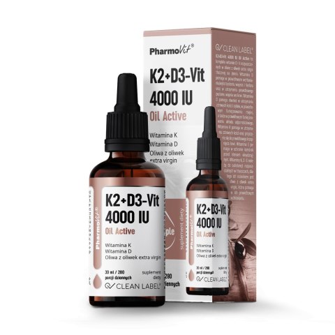 WITAMINA K2 + D3 W KROPLACH BEZGLUTENOWE 30 ml - PHARMOVIT (CLEAN LABEL) WITAMINA K2 + D3 W KROPLACH BEZGLUTENOWE 30 ml - PHARMOVIT (CLEAN LABEL)