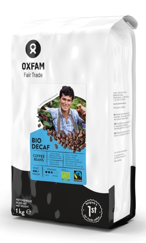 KAWA ZIARNISTA BEZKOFEINOWA ARABICA/ROBUSTA FAIR TRADE BIO 1 kg - OXFAM KAWA ZIARNISTA BEZKOFEINOWA ARABICA/ROBUSTA FAIR TRADE BIO 1 kg - OXFAM