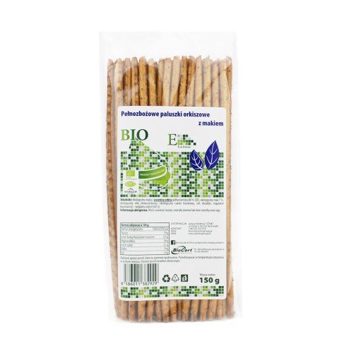 PALUSZKI ORKISZOWE PEŁNOZIARNISTE Z MAKIEM BIO 150 g - ENVOY PALUSZKI ORKISZOWE PEŁNOZIARNISTE Z MAKIEM BIO 150 g - ENVOY