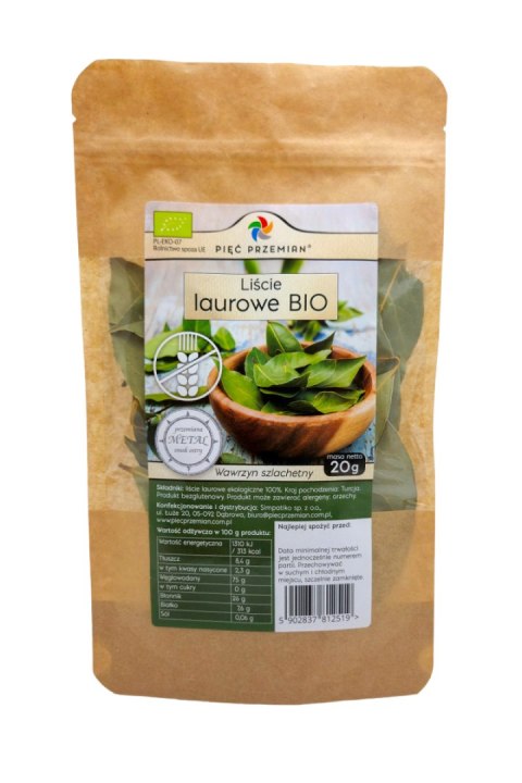LIŚĆ LAUROWY BEZGLUTENOWY BIO 20 g - PIĘĆ PRZEMIAN LIŚĆ LAUROWY BEZGLUTENOWY BIO 20 g - PIĘĆ PRZEMIAN