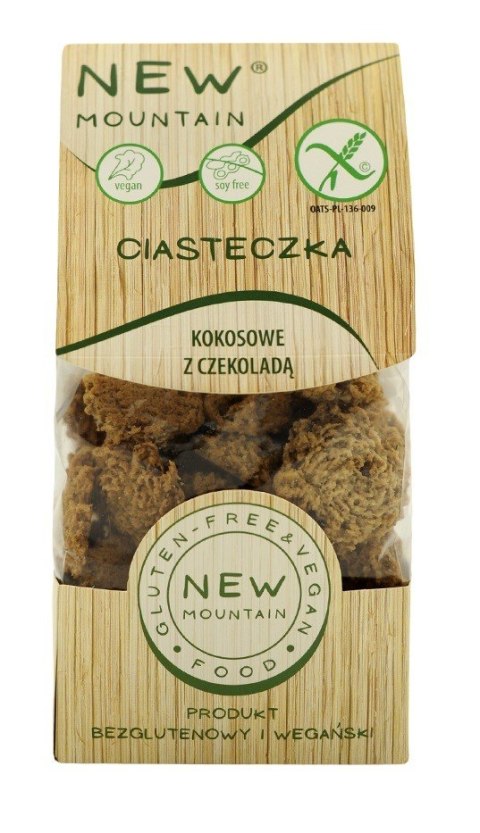 CIASTKA OWSIANO - CZEKOLADOWO - KOKOSOWE BEZGLUTENOWE 220 g - NEW MOUNTAIN CIASTKA OWSIANO - CZEKOLADOWO - KOKOSOWE BEZGLUTENOWE 220 g - NEW MOUNTAIN
