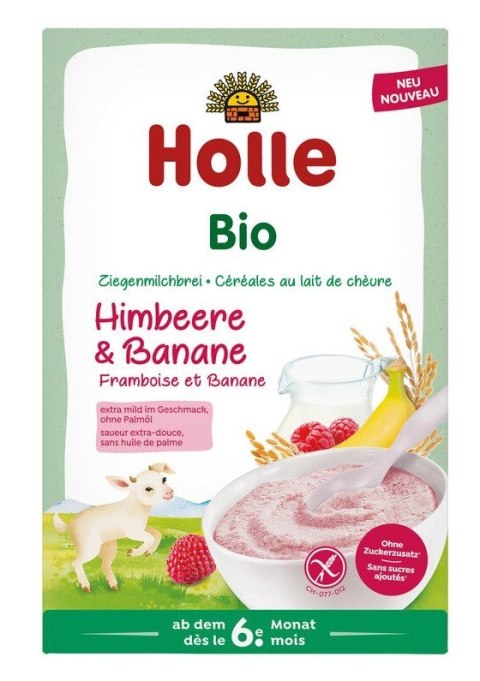 KASZKA RYŻOWA MLECZNA MALINOWO - BANANOWA BEZ DODATKU CUKRÓW BEZGLUTENOWA OD 6 MIESIĄCA BIO 200 g - HOLLE KASZKA RYŻOWA MLECZNA MALINOWO - BANANOWA BEZ DODATKU CUKRÓW BEZGLUTENOWA OD 6 MIESIĄCA BIO 200 g - HOLLE