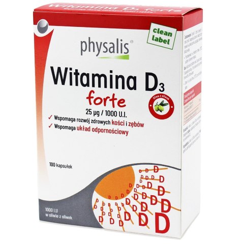 WITAMINA D3 FORTE 100 KAPSUŁEK - PHYSALIS WITAMINA D3 FORTE 100 KAPSUŁEK - PHYSALIS