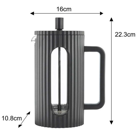 ZAPARZACZ TŁOKOWY DO KAWY/HERBATY 1000ml KLAUSBERG KB-7751 CZARNY ZAPARZACZ TŁOKOWY DO KAWY/HERBATY 1000ml KLAUSBERG KB-7751 CZARNY
